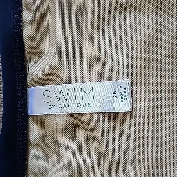 Cacique Tummy Control Navy Blue Striped Bikini Bottom - Picture 6 of 6